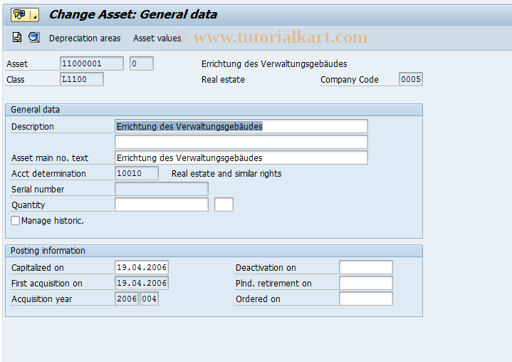 SAP TCode AT02 - Change Asset Master Record (old)