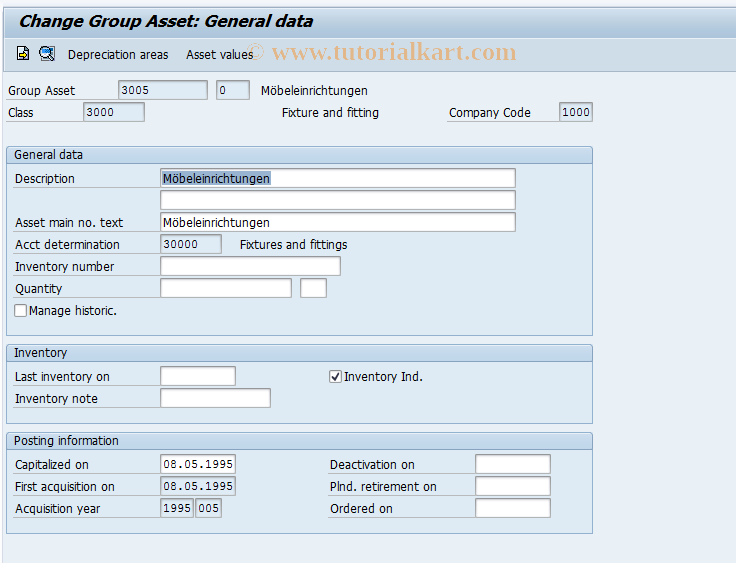 SAP TCode AT22 - Change Group Asset (old)