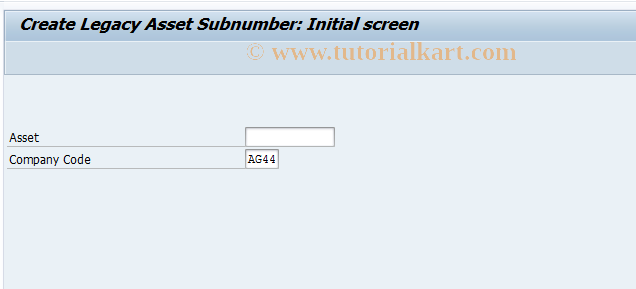 SAP TCode AT94 - Create Old Asset Sub-Number (old)