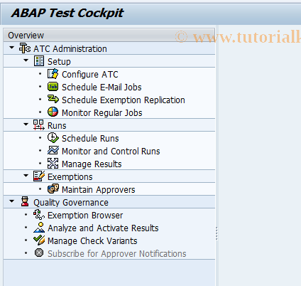 SAP TCode ATC - ATC Administration