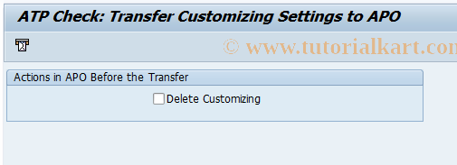 SAP TCode ATPS - ATP Check: Send Customizing