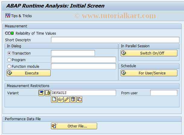 SAP TCode ATRA - ABAP Objects Runtime Analysis