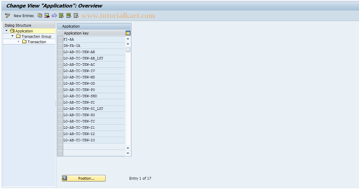 SAP TCode ATRANSGRP - Transaction Group Maintenance