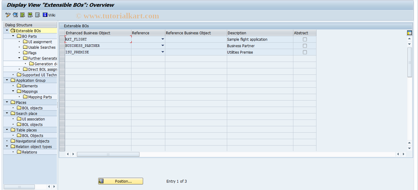 SAP TCode AXTREG - Extensibility Registry