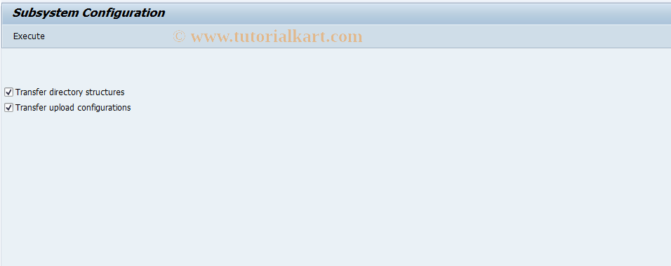 SAP TCode BA10 - Subsystem Configuration