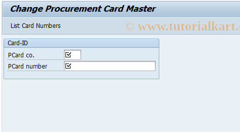 SAP TCode BBM2 - Change Procurement Card Master