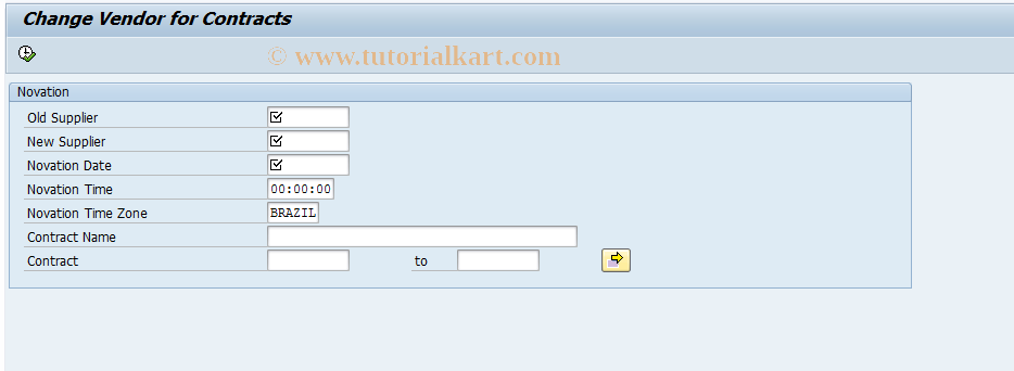 SAP TCode BBP_CTR_01 - Change Suppliers in Contracts