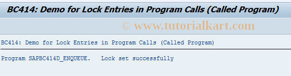 SAP TCode BC414D_ENQUEUE - BC414: Demo - Locks