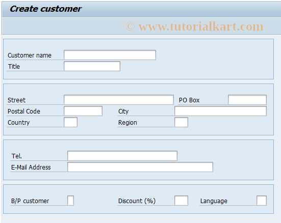 SAP TCode BC414S_CREATE_CUST - BC414: Create Customer (Complete)
