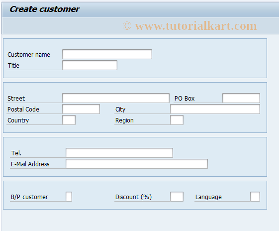 SAP TCode BC414S_CREATE_CUST01 - BC414: Create Customer