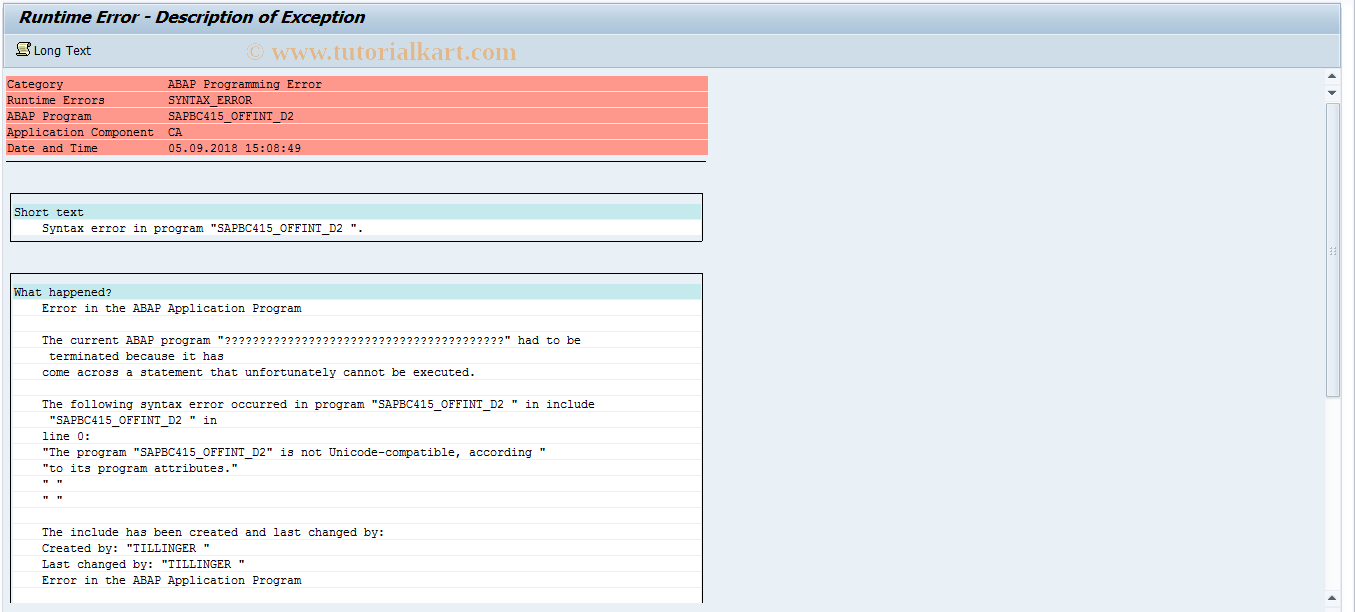 SAP TCode BC415_OFFINT_D2 - Office Integration: Demo 2