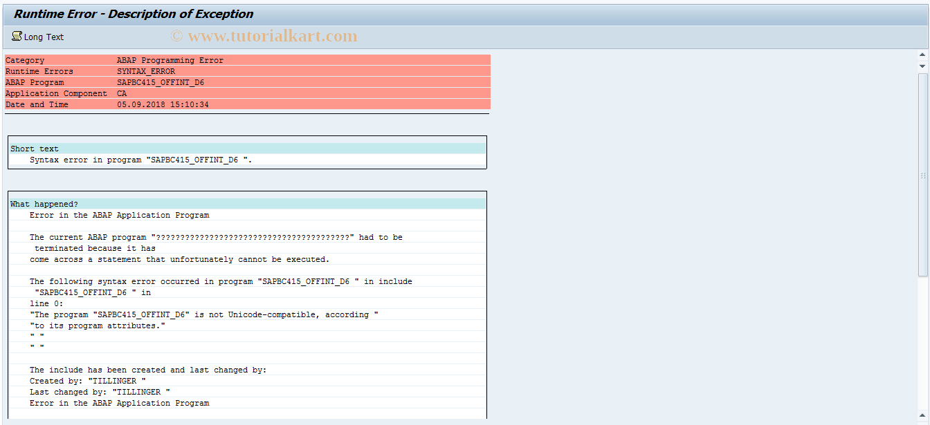 SAP TCode BC415_OFFINT_D6 - Office Integration: Demo 6