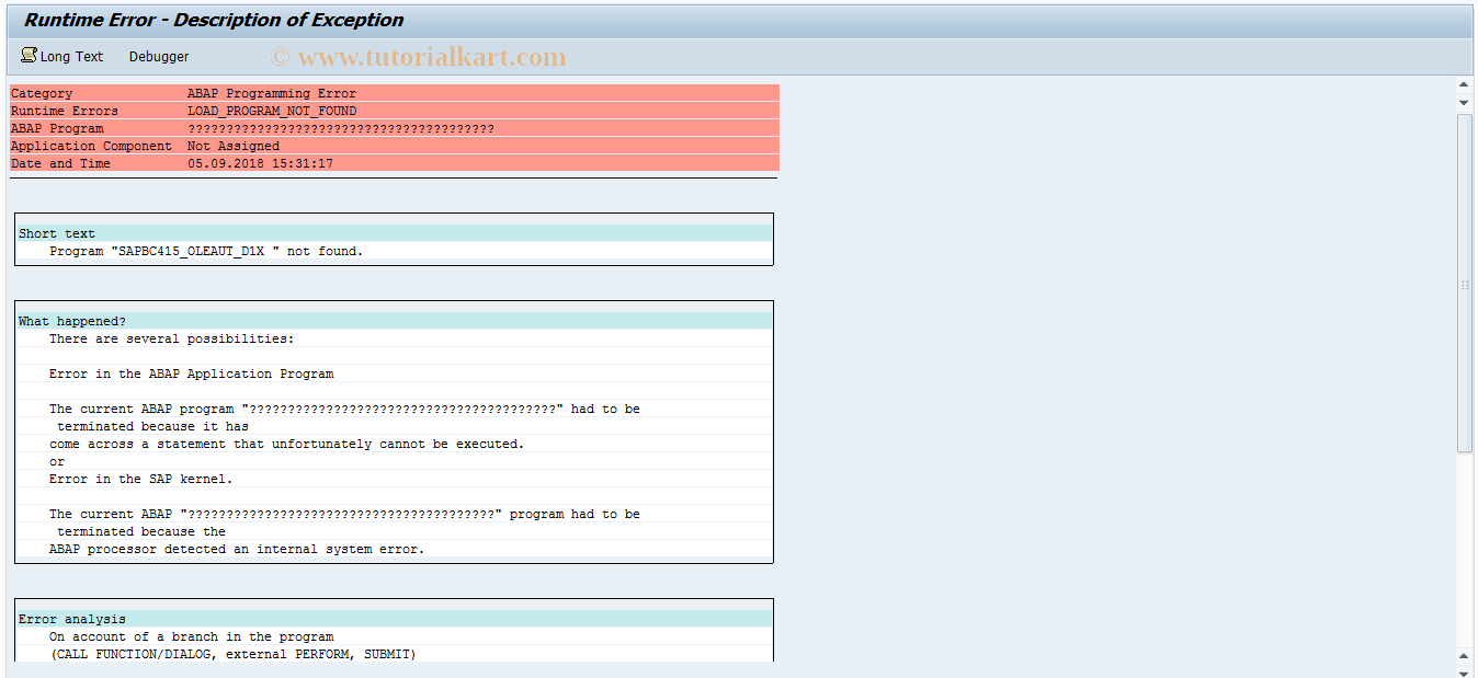 SAP TCode BC415_OLEAUT_D1X - OLE Automation: Demo 1