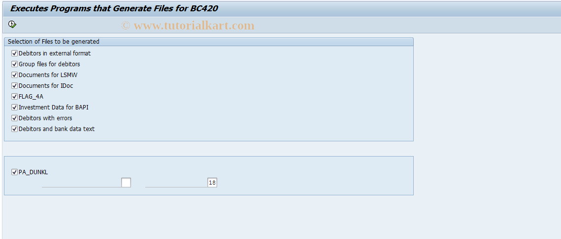 SAP TCode BC420_TOOL - Generate files for BC420