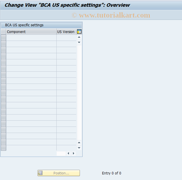 SAP TCode BCA_US_COMP - BCA: Activate US/Canada Component