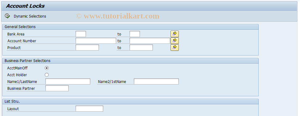 SAP TCode BCA_US_F971 - Account Blocks (US specific)