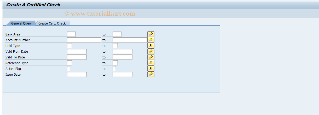 SAP TCode BCA_US_ISS_CC - Issue Certified Checks