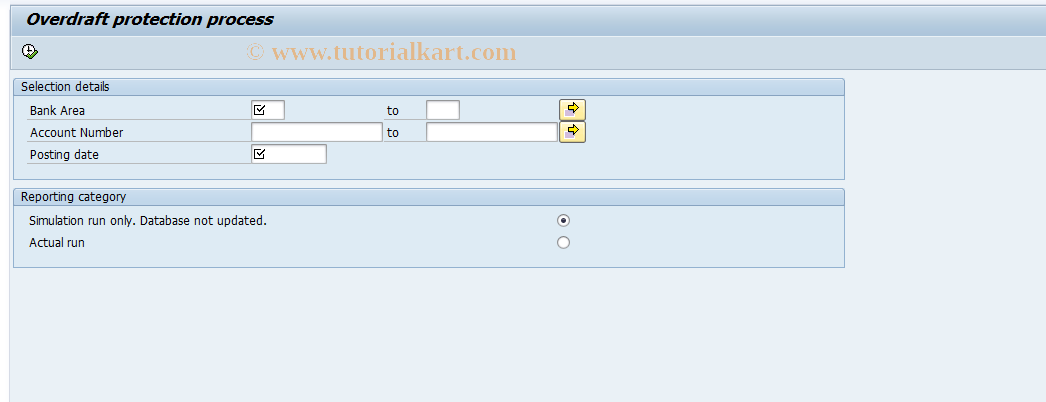 SAP TCode BCA_US_OD_PROC - Overdraft protection (US)