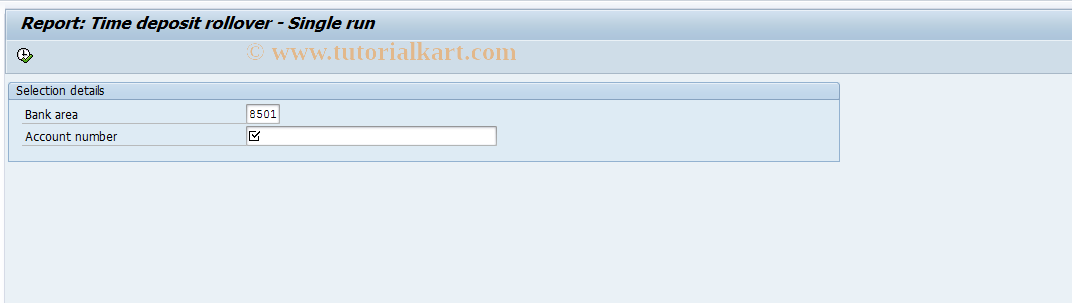 SAP TCode BCA_US_TDRO2 - Time deposit rollover - Single run