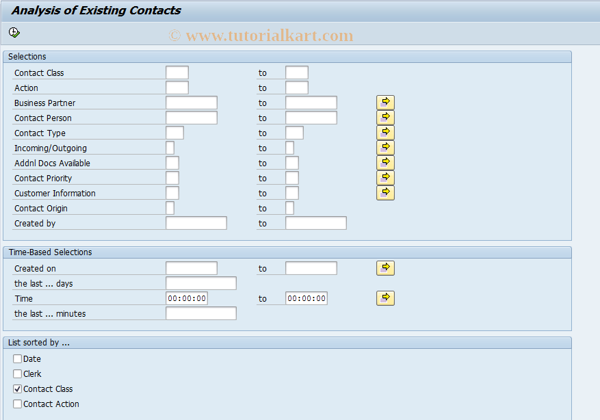 SAP TCode BCTM - Business Partner Contacts