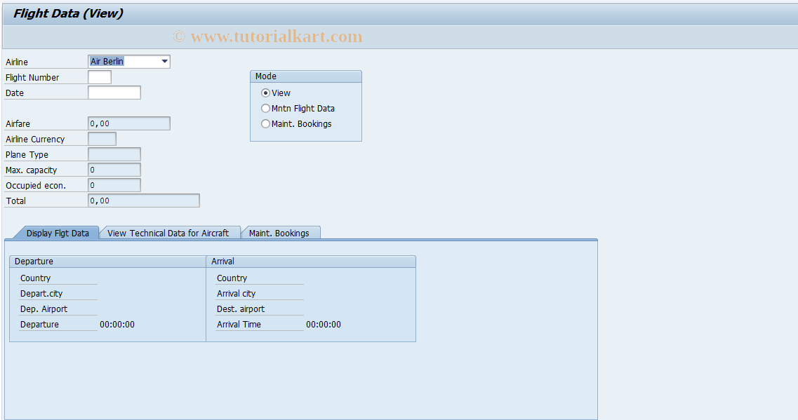 SAP TCode BC_TAW12_03_CST - TAW12 Case St.: Booking Display Tmp