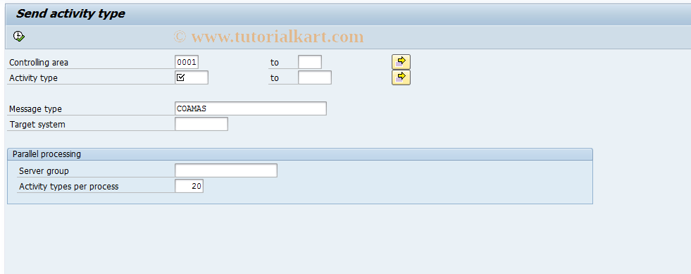 SAP TCode BD25 - Send Activity Type