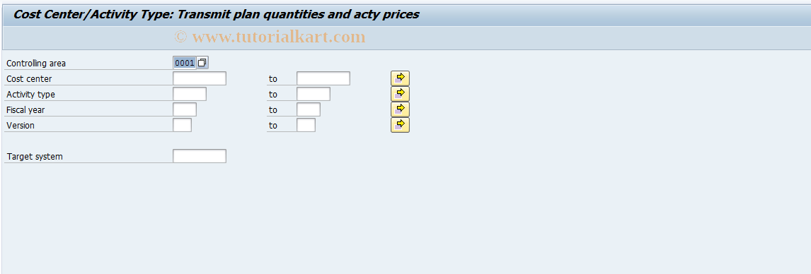 SAP TCode BD27 - Send cost center activity prices