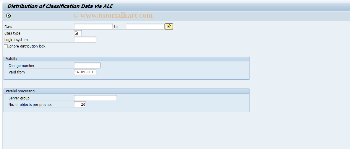 SAP TCode BD93 - Send Classification