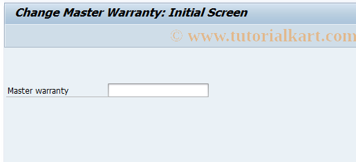 SAP TCode BGM2 - Change Master Warranty
