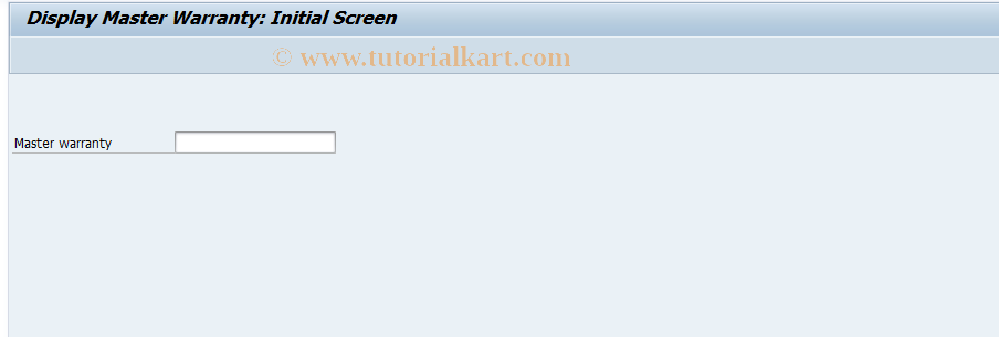 SAP TCode BGM3 - Display Master Warranty