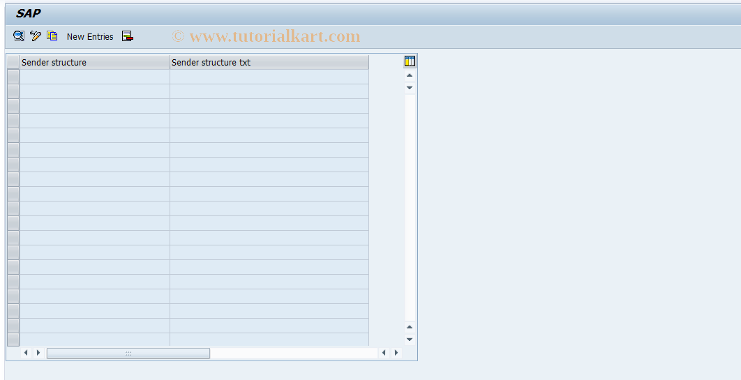 SAP TCode BKDS - Sender Structure Maintenance