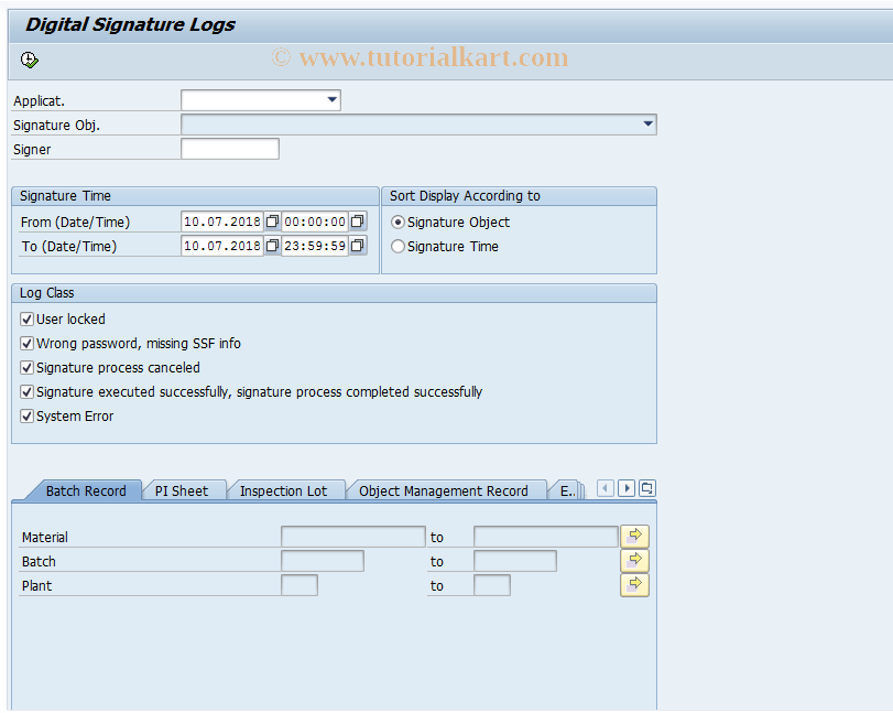 SAP TCode BNK_LG_SGN - Digital Signature Logs for Approval