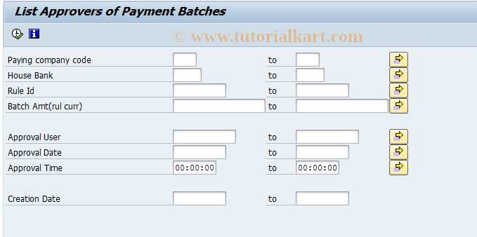 SAP TCode BNK_MONIA - Batch Approver list