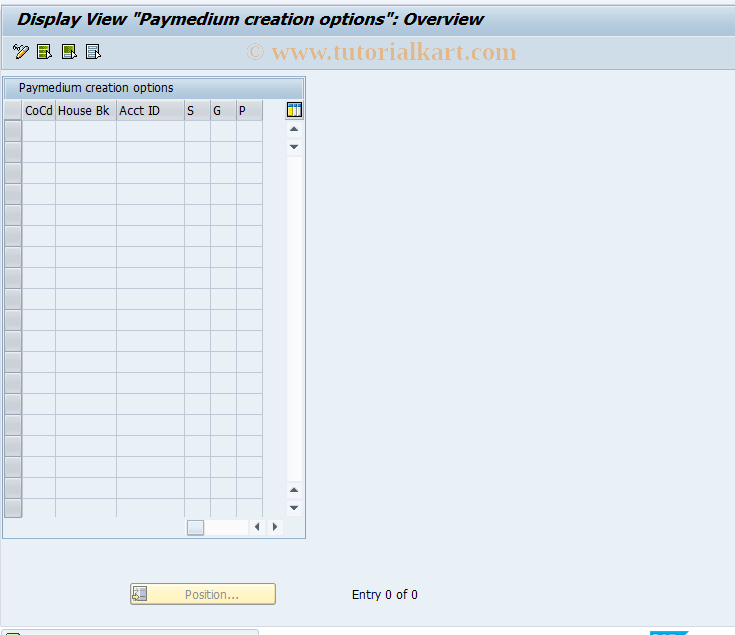 SAP TCode BNK_PAYMED_OPT - Define paymedium creation options