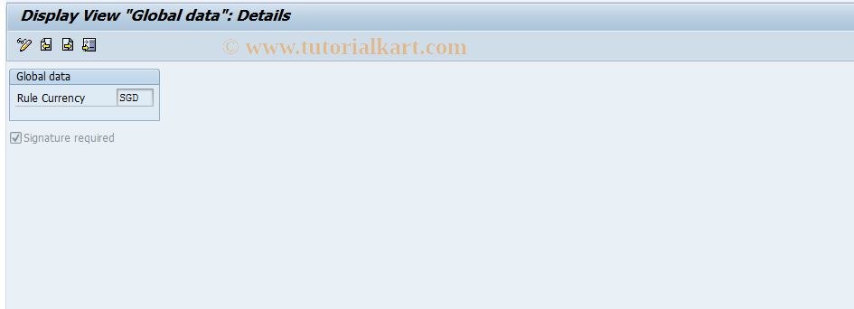 SAP TCode BNK_RULE_CURR - Global data