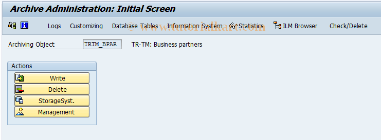 SAP TCode BPAR_ARCH_W - Business Partner: Create Archive