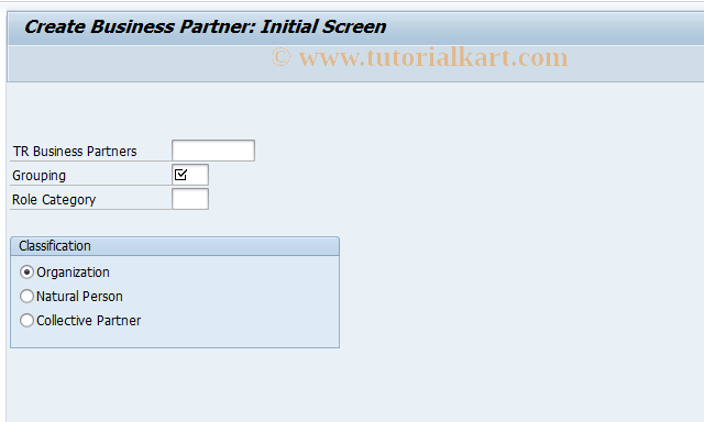 SAP TCode BPC1 - Create Business Partner