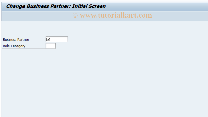 SAP TCode BPC2 - Change Business Partner