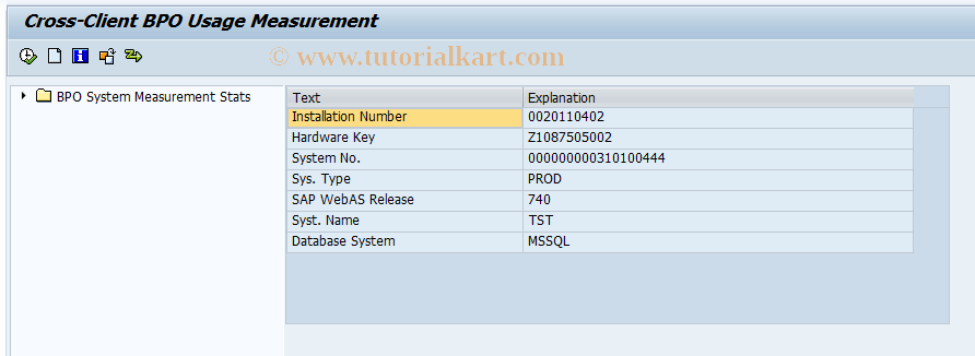 SAP TCode BPOMEAS - BPO Application Measurement