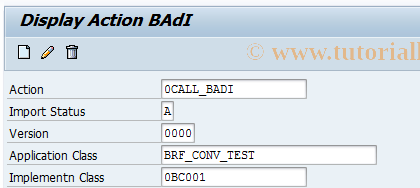 SAP TCode BRFACT02 - BRF: Change Concrete Actions