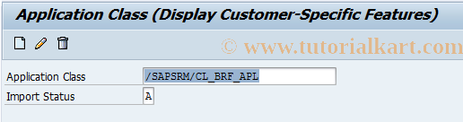 SAP TCode BRFAPC03 - BRF: Display Features for Appl.Class