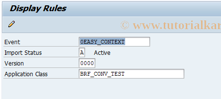 SAP TCode BRFRUL03 - BRF: Display Rule for Event
