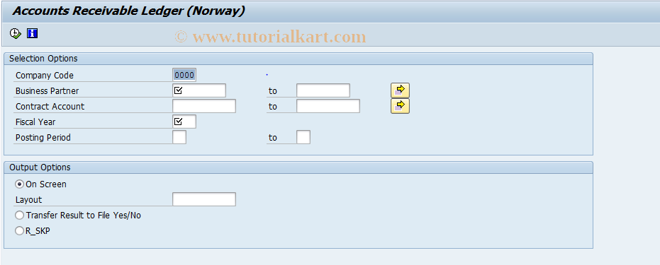 SAP TCode BRPL1 - Contract Account Sheet (Norway)