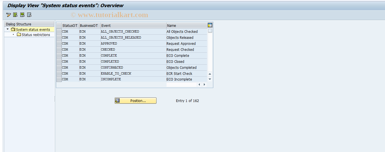 SAP TCode BSVW - Linkage Status Update-Workflow Event