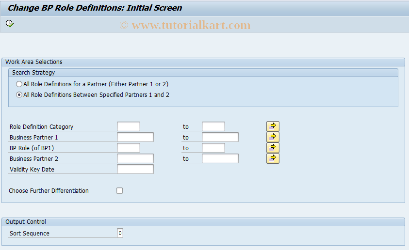 SAP TCode BUB5 - BuPR: Change BP role definition