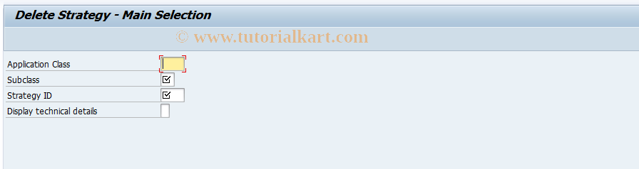 SAP TCode BUBASSTRATENVDELETE - Delete Strategy: Initial