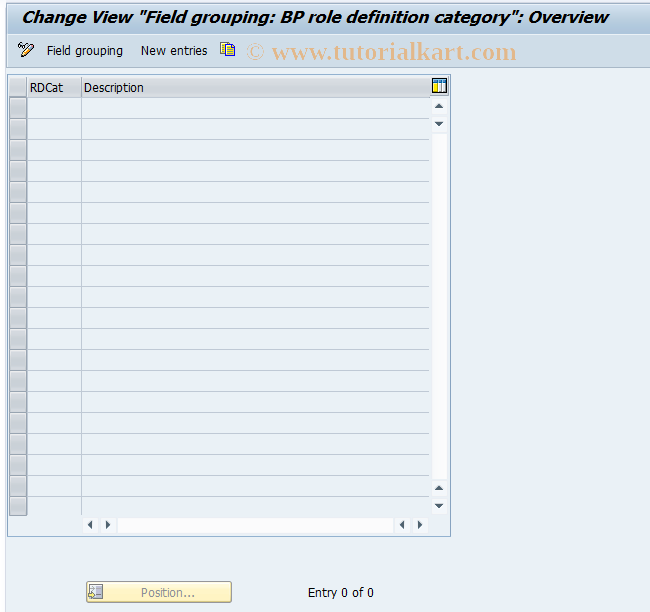 SAP TCode BUBQ - BuPR: Field Group Using Role Definition Category 