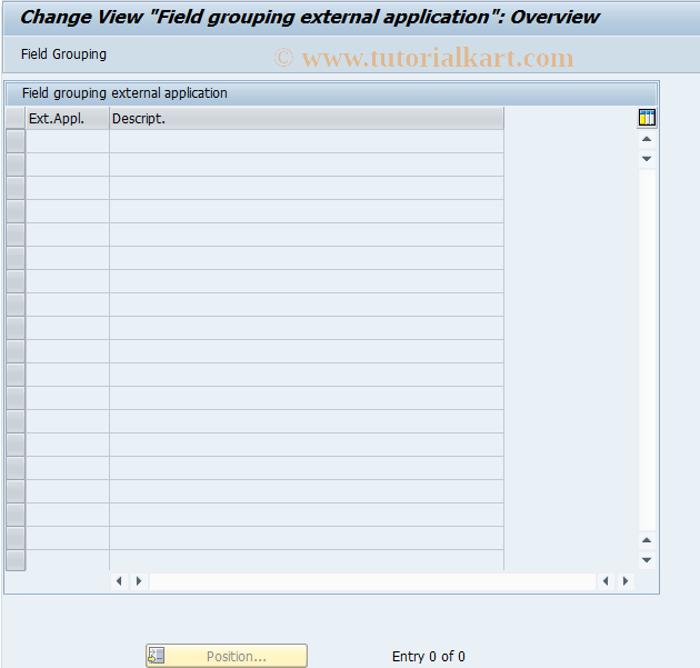 SAP TCode BUBS_FRG - BP: Field Group g for External Applications