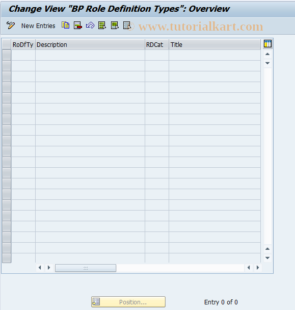SAP TCode BUBT - BP: Role Definition Types
