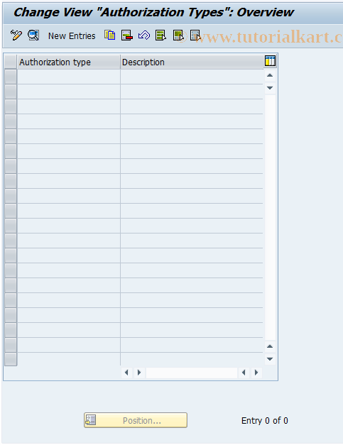 SAP TCode BUCJ - BP Cust: Authorization Types